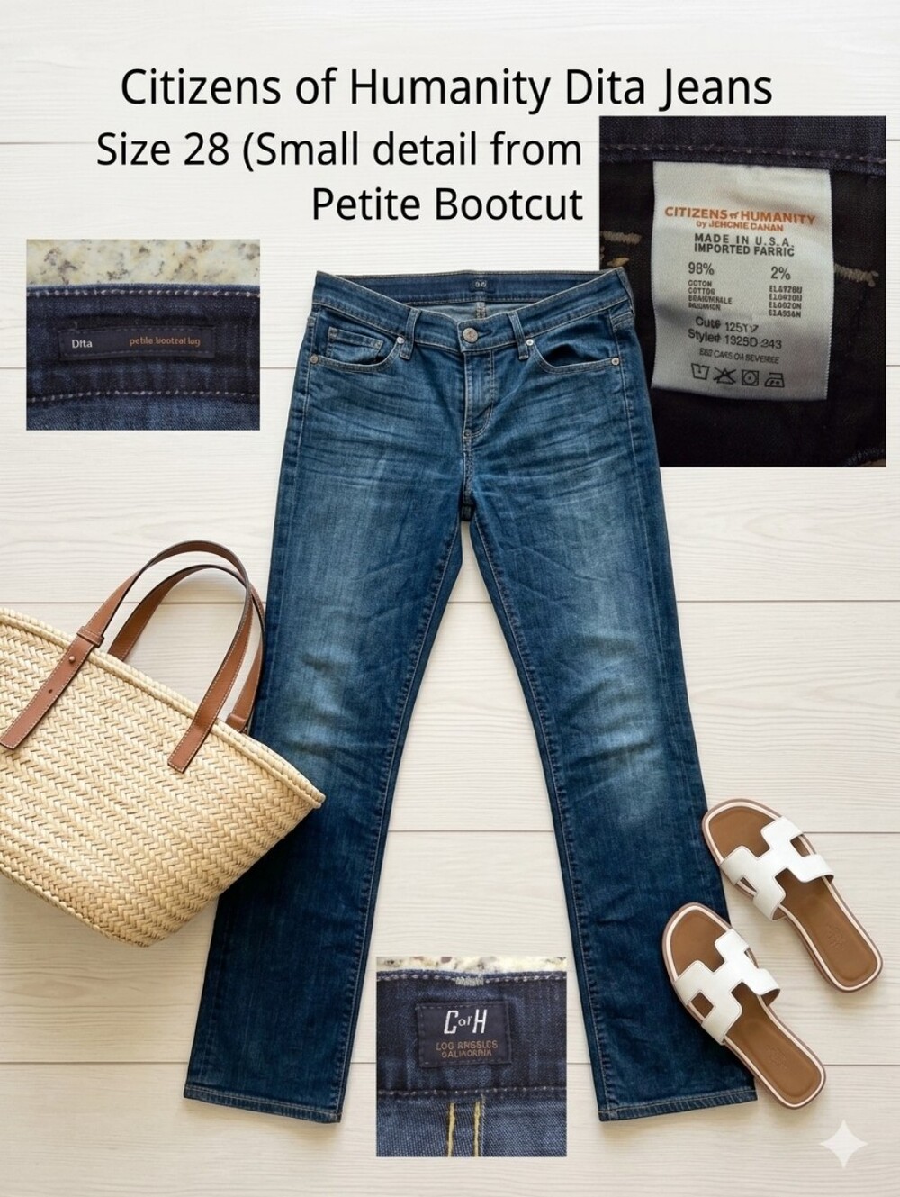 Citizens of Humanity Dita Petite Bootcut Jeans Dark Wash Size 28